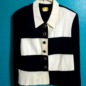 Vintage Black & White Blazer Size 16/XL